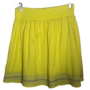 𝅺old Navy gauze skater skirt, yellow, size medium